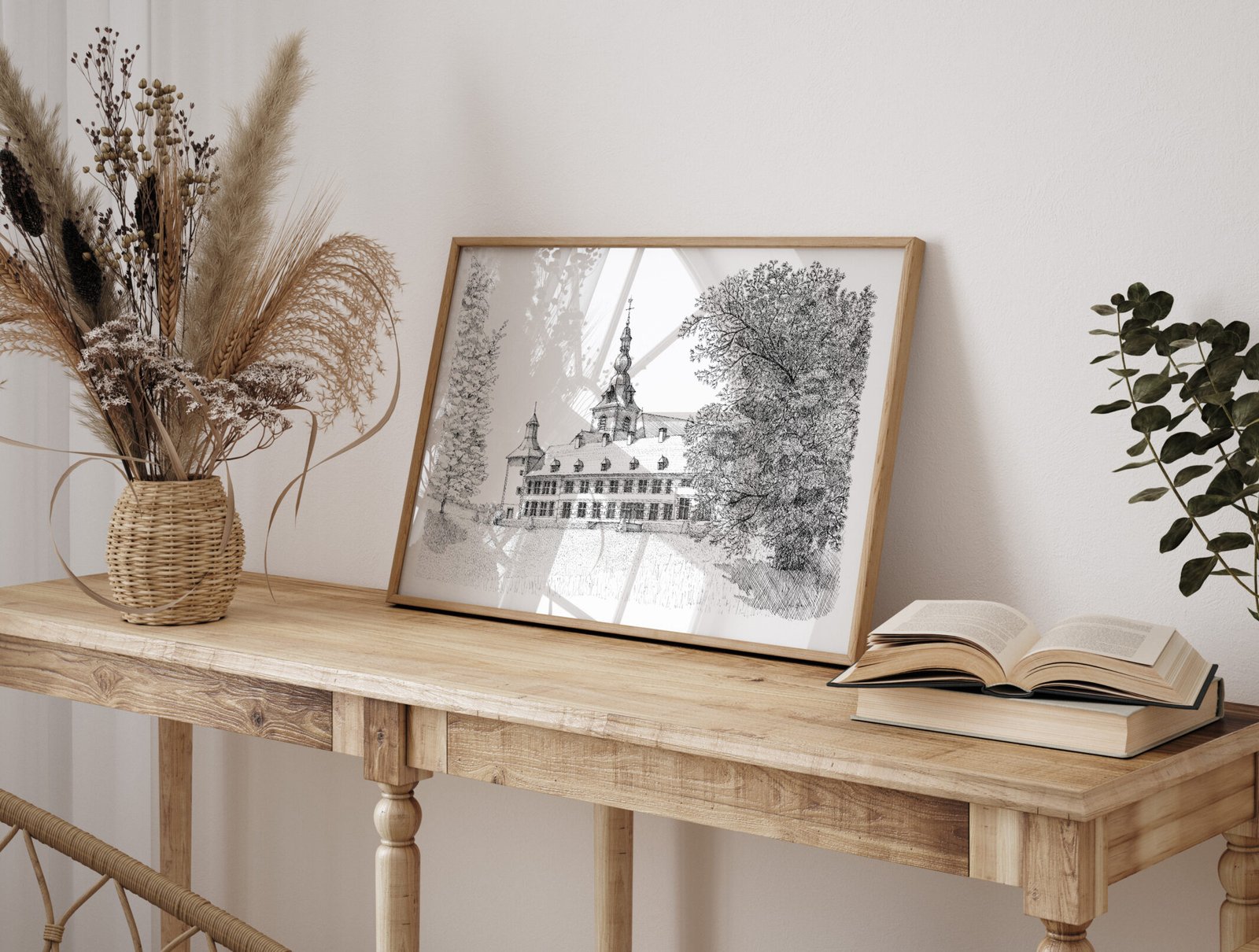 Dessin personnalisé d'un lieu de mariage pour des faire-parts