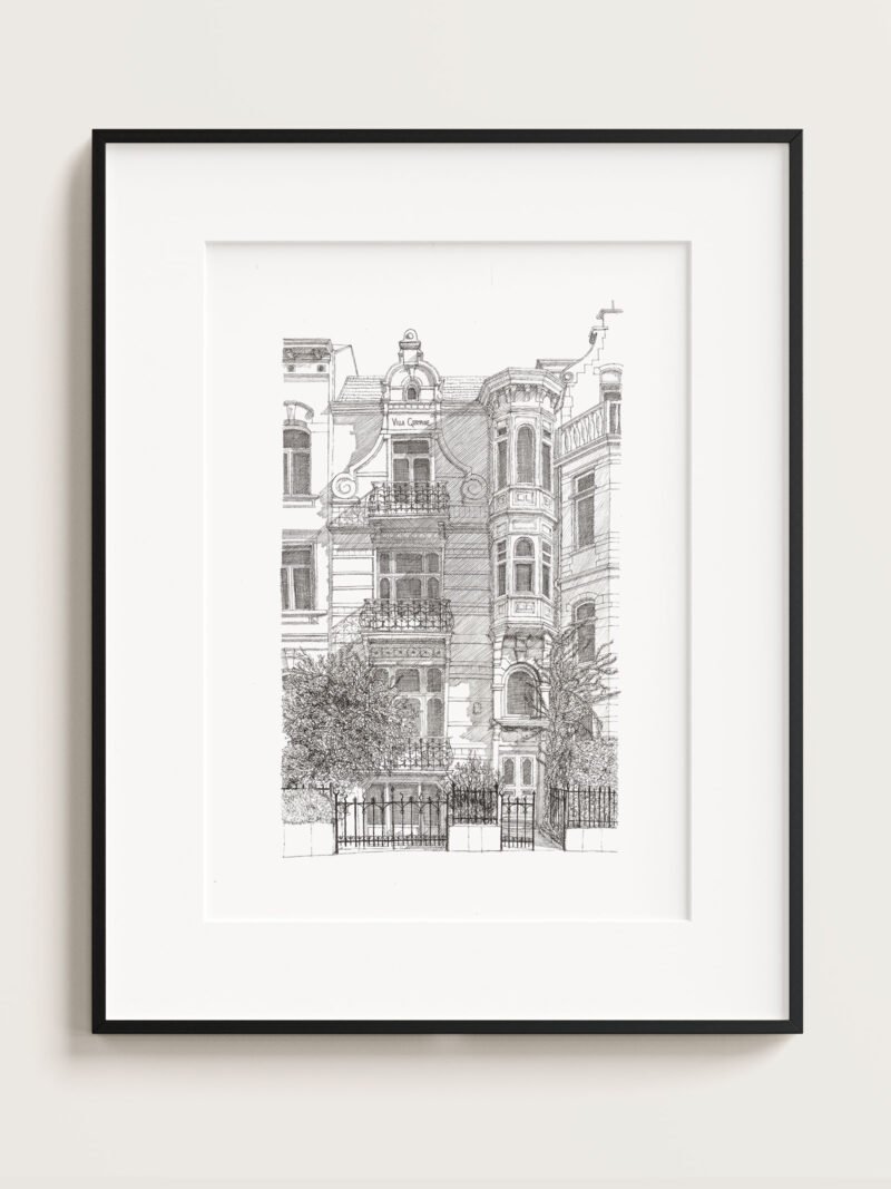 Illustration Architecture Art nouveau - Palmerston - 50x70 cm