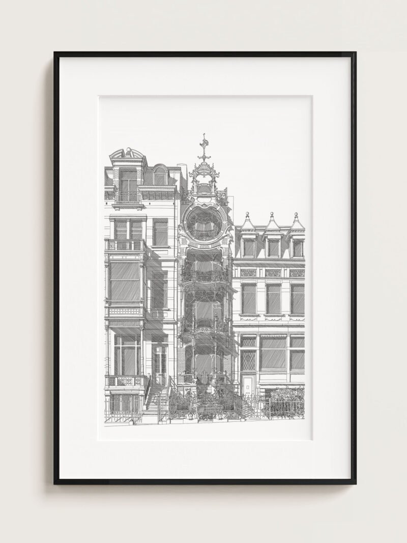 Illustration Architecture Art nouveau - Saint Cyr - 70x100 cm
