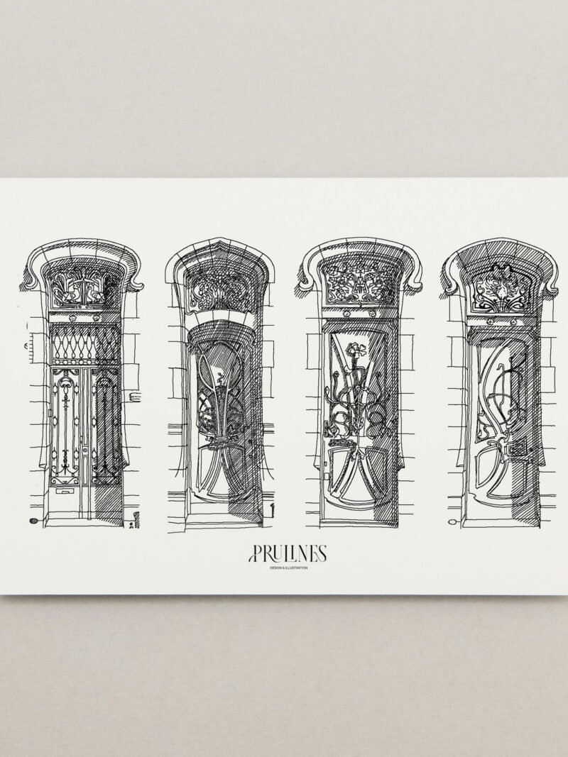Carte Postale - Art nouveau - Portes horizontales 2