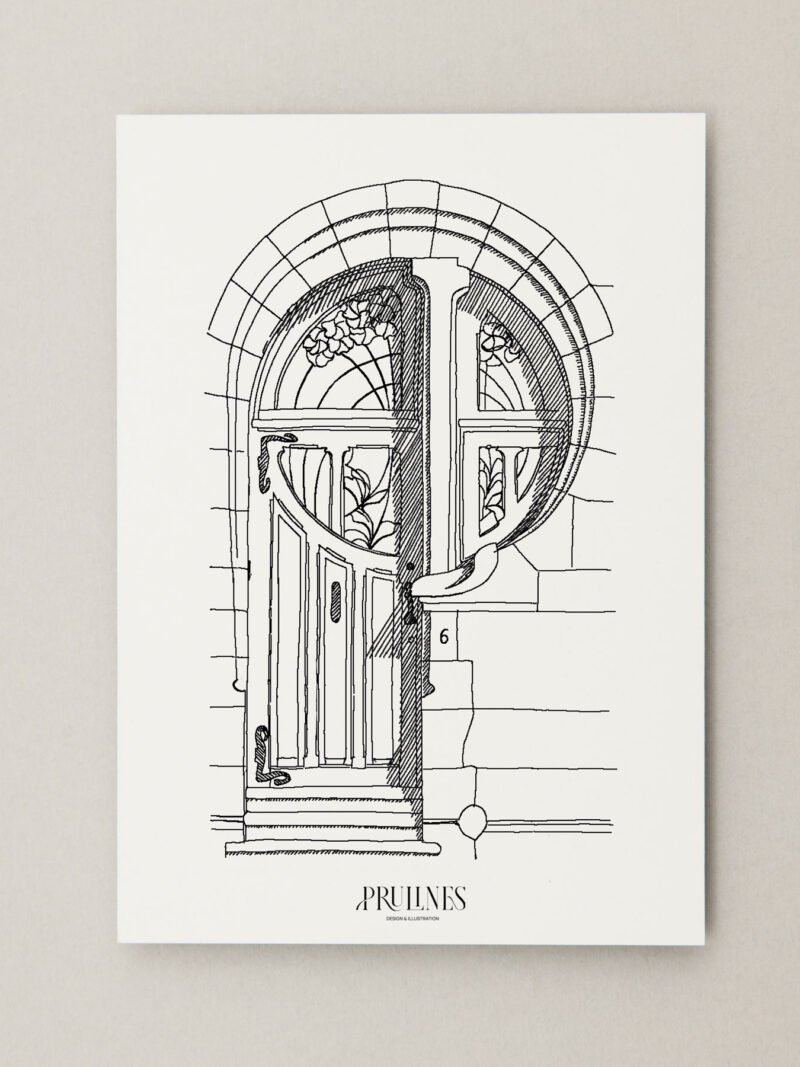 Carte Postale - Art nouveau - Porte verticale