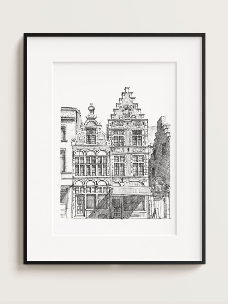 Illustration Architecture flamande – Veerle 13 – 50x70 cm