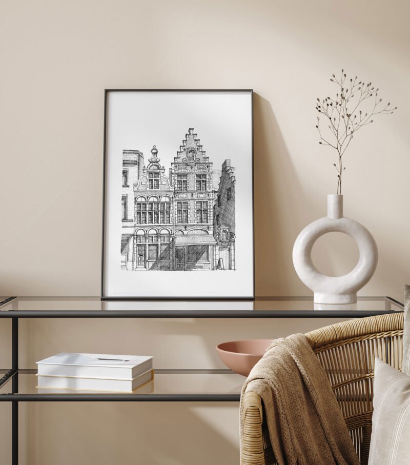 Illustration Architecture flamande – Veerle 13 – 50x70 cm