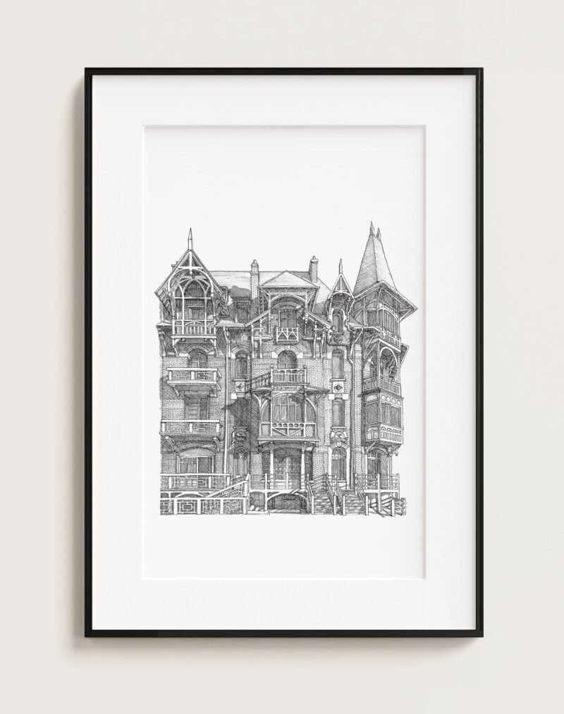 Illustration Architecture Belle Epoque - Le Crépuscule - 70x100 cm
