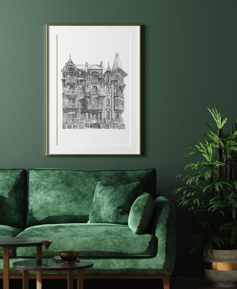 Illustration Architecture Belle Epoque - Le Crépuscule - 70x100 cm