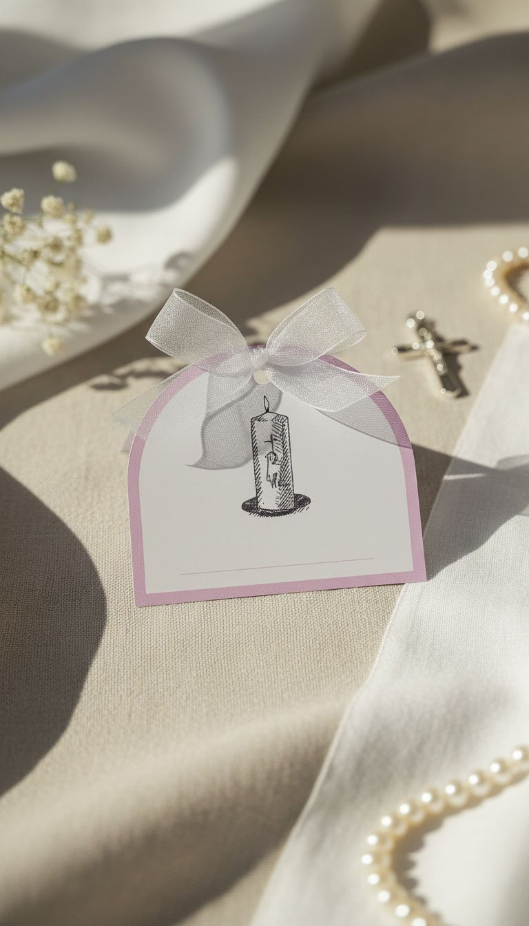 Marque-places de baptême illustrés (Lot de 6)