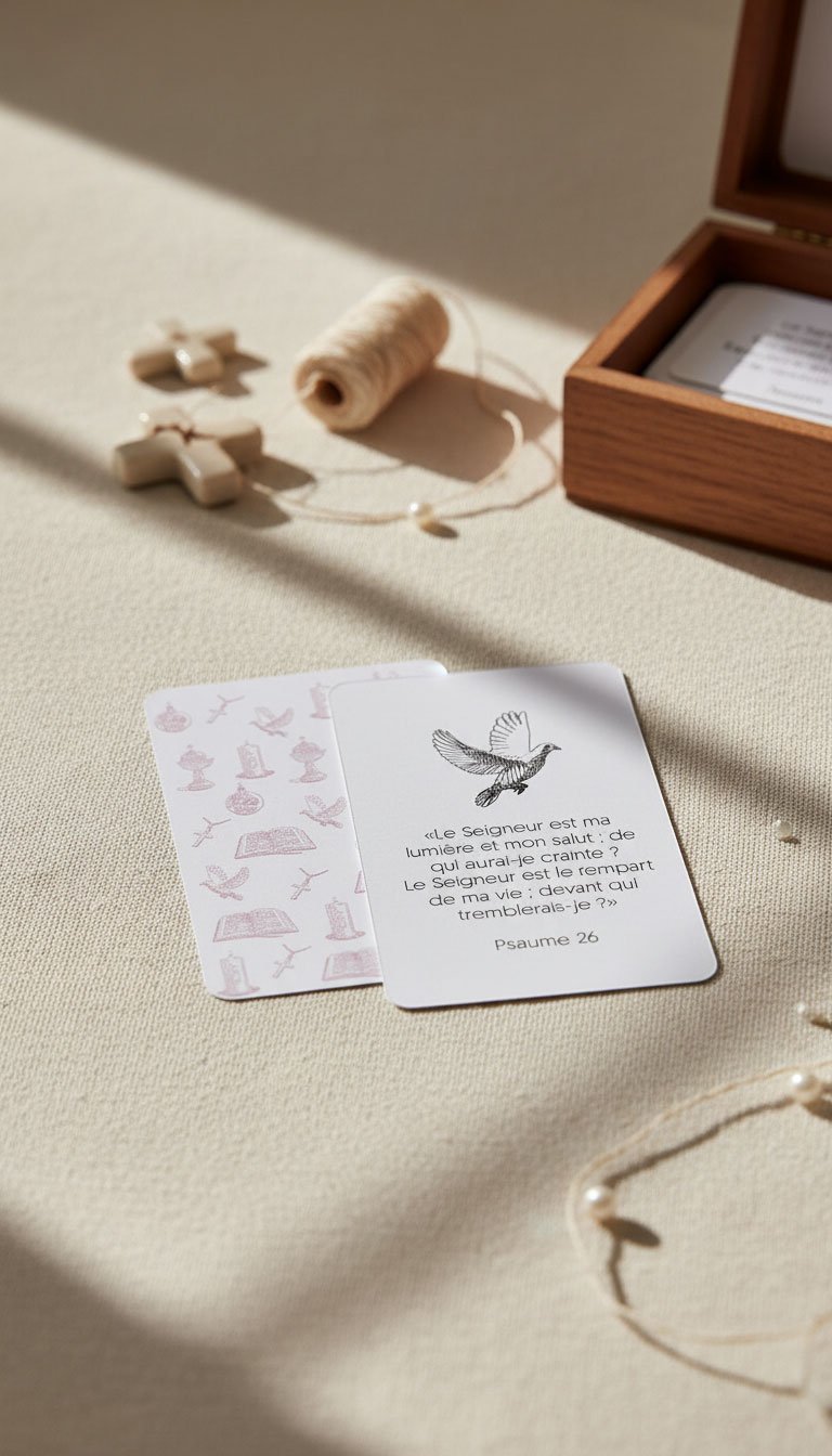 Cartes prière de baptême illustrées (Lot de 6)