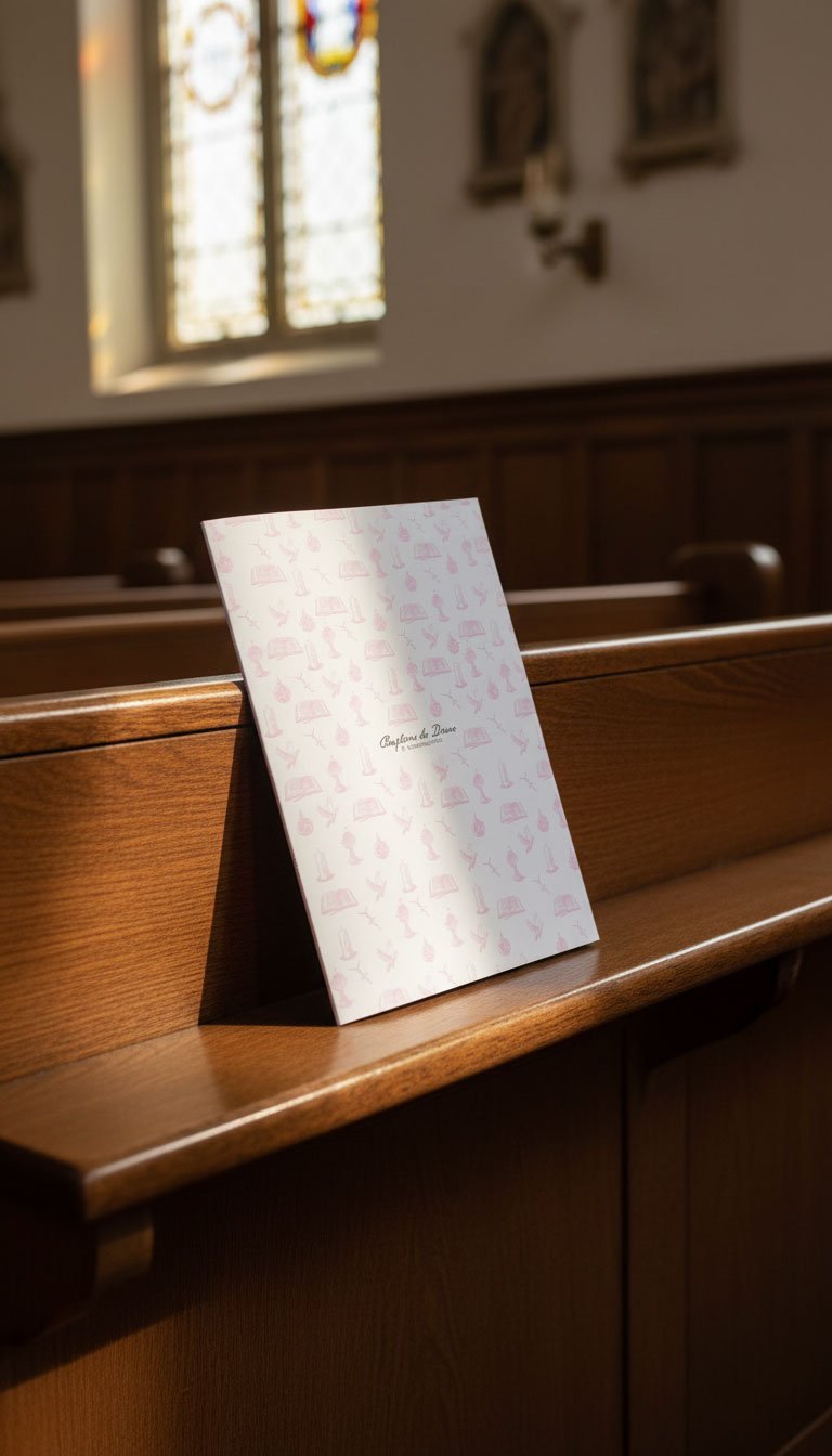 Couverture de livret de messe baptême personnalisée