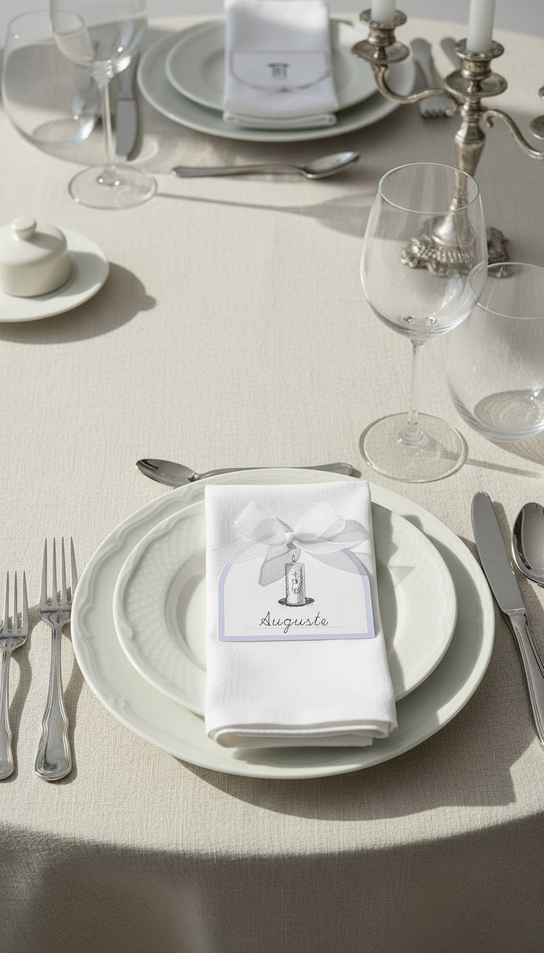 Marque-places de baptême illustrés (Lot de 6)