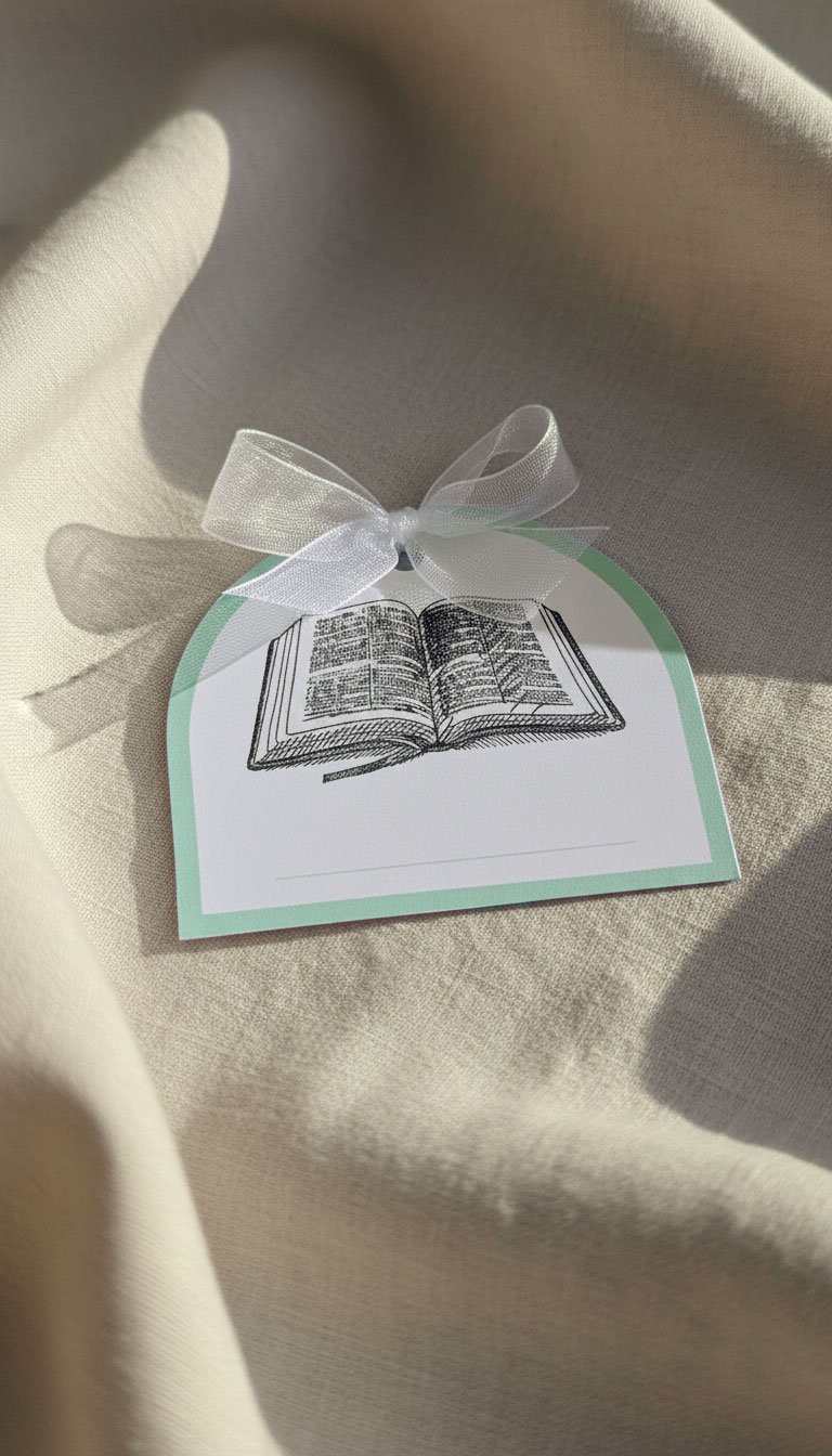 Marque-places de baptême illustrés (Lot de 6)