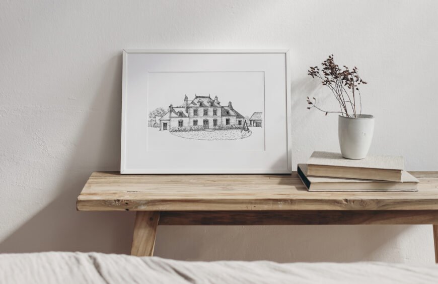 Illustration personnalisée de maison - Souvenirs maison de famille